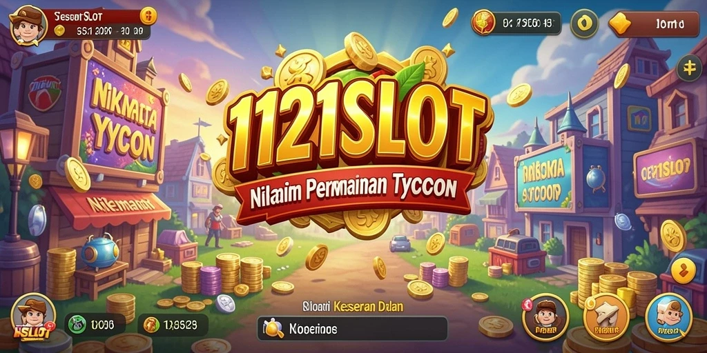 Screenshot gameplay menampilkan mesin slot yang menarik dan kasino megah.