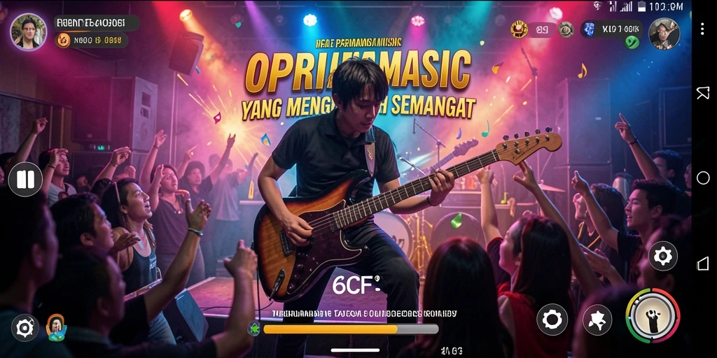 Gameplay <strong>6CF</strong> yang menyenangkan dengan tantangan musik interaktif.