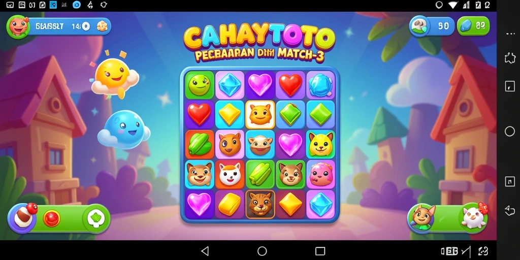 Tampilan menarik dari gameplay Match-3 di CAHAYATOTO.