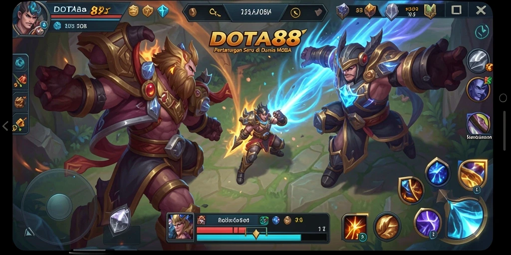 Screenshot DOTA88 menunjukkan aksi seru dalam pertandingan MOBA.
