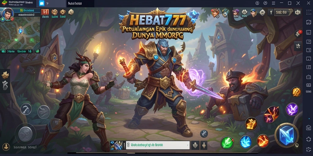 Screenshot HEBAT777 menampilkan pertarungan epik di dunia MMORPG yang menakjubkan.