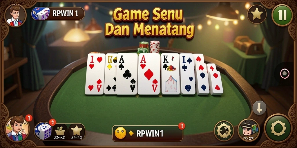 Screenshot utama RPWIN1 menampilkan gameplay seru Domino.